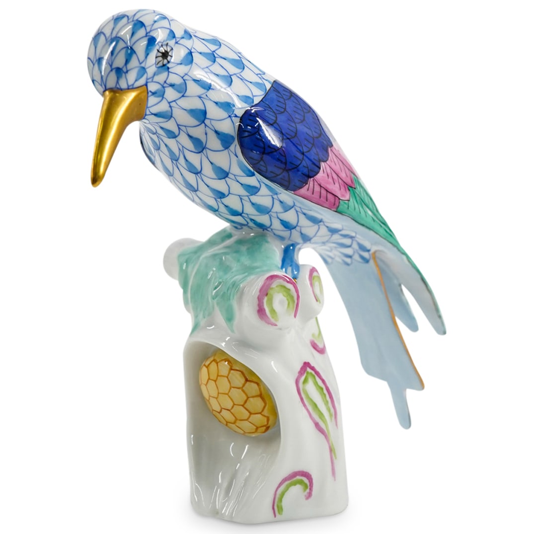 Herend Porcelain "Bee Eater Bird" Blue Fishnet Figurine (1 of 4)
