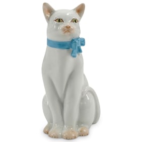 Herend Porcelain "Cat W/ Bow" Figurine