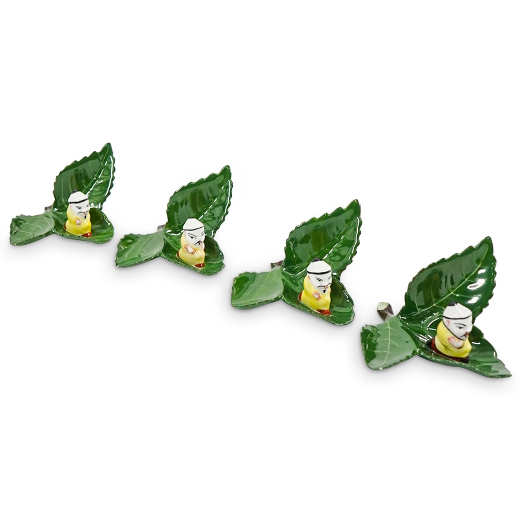 (4 Pc) Herend Hungary Porcelain "Mandarin On Leaf" Card Holders (1 of 4)