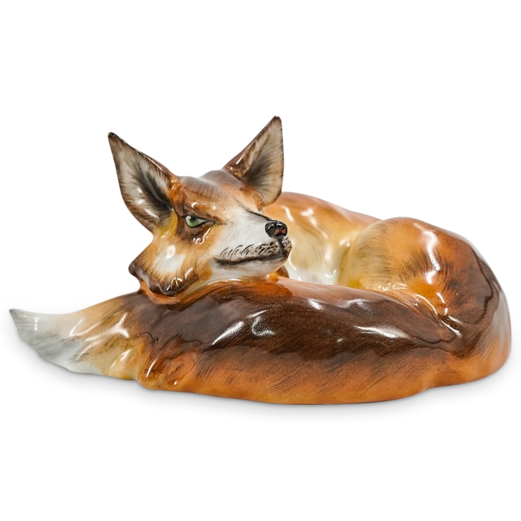 Herend Porcelain "Fox Laying" Figurine (1 of 3)
