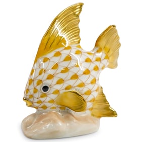 Herend Porcelain "Fish" Butterscotch Fishnet Figurine