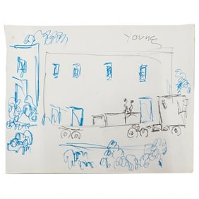 Purvis Young Mixed Media on Paper