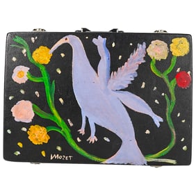 MOSE ERNEST TOLLIVER, (American, 1924-2006) Mixed Media on Briefcase