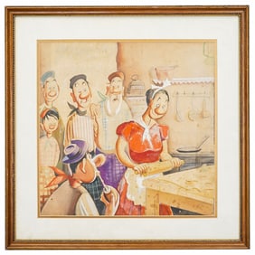 Cartoonist Watercolor Painting