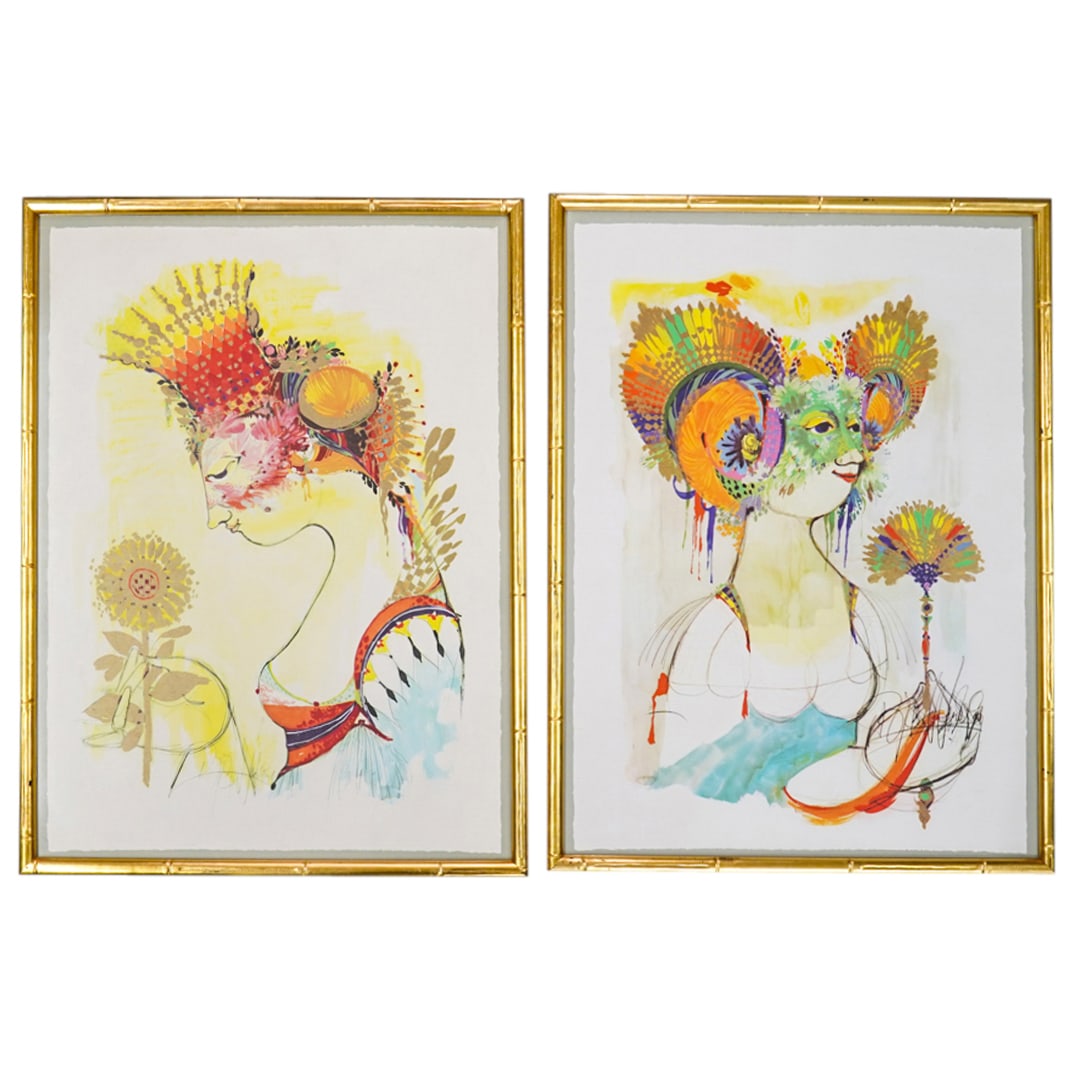(2 Pc) After Bjorn Wiinblad Offset Lithographs (1 of 7)