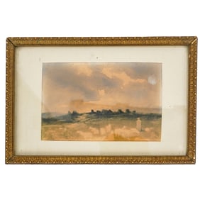 Watercolor on Paper Landscape Painting