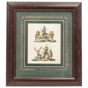 Antique British Heraldic Coat of Arms Engraving