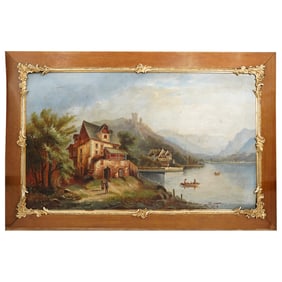 Signed M. Wierth European Landscape Oil On Canvas