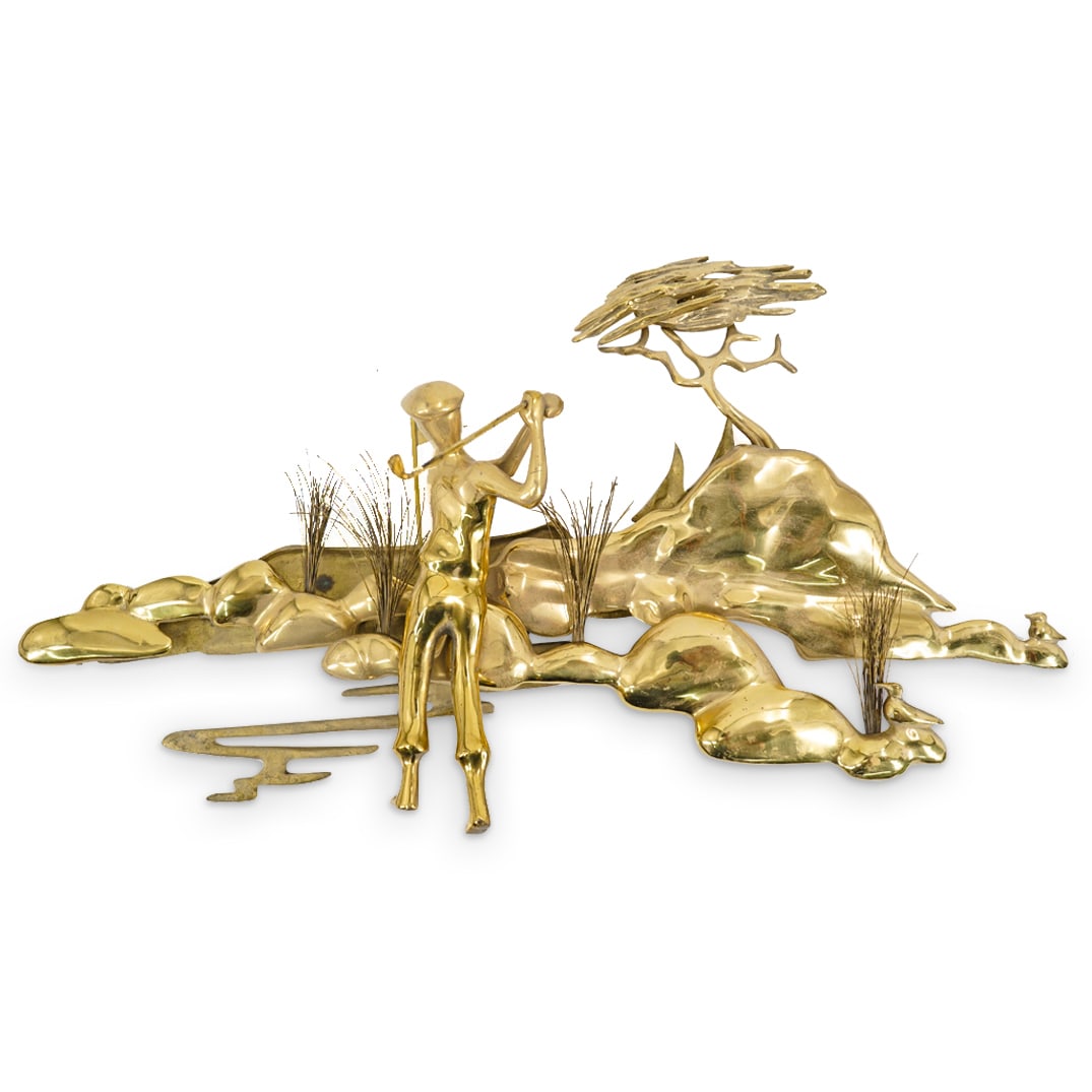 Bijan Brass Golf Wall Art Sculpture (1 of 6)