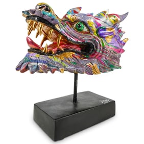 DOMI Psychedelic Street Art Dragon Head Sculpture