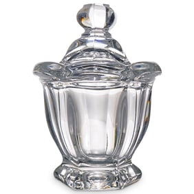 Baccarat Crystal "Bretagne" Lidded Mustard Bowl