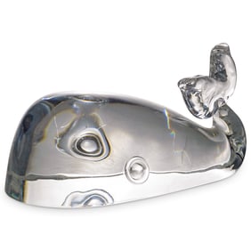 Steuben Crystal "Whale" Paperweight