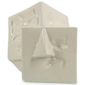 Signed Jaru Cubist Glazed Porcelain Sculpture