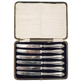 (6 Pc) 1918 English Sheffield Sterling Silver CB & Sons Fruit Knives Set