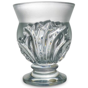 Lalique Crystal "Saint Cloud" Footed Vase
