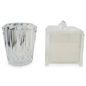 (2 Pc) Vintage American Lidded Lucite Ice Buckets