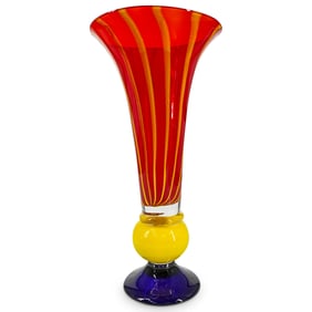 Italian Murano Art Glass Trumpet Vase