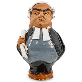 Vintage English Chelsea Pottery Terracotta Judge