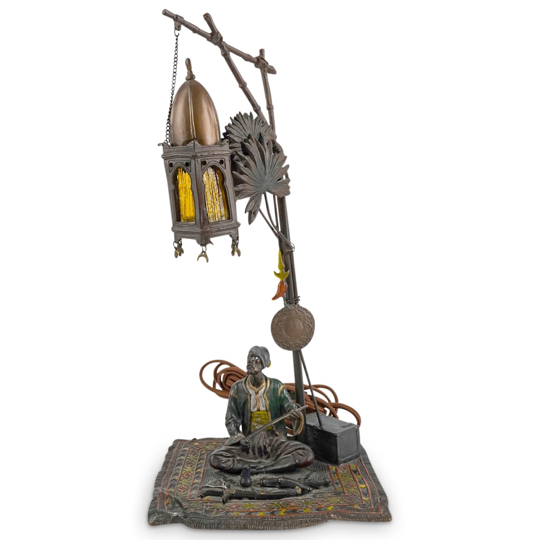 Antique Franz Bergman Cold Painted Bronze Orientalist Table Lamp (1 of 7)