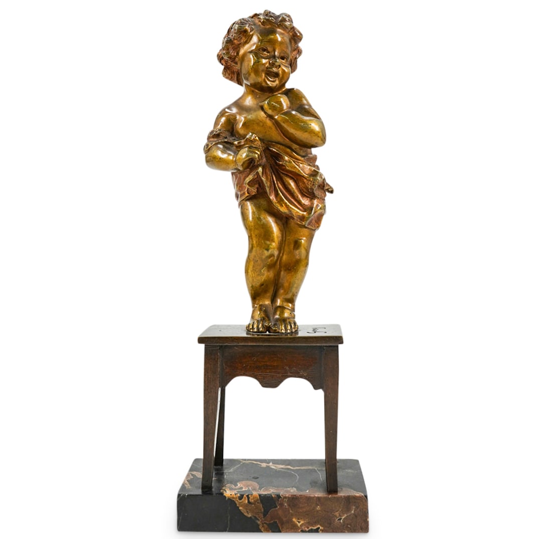 Affortunato Gory (French/Italian, 1895-1925) Bronze Cherub Statue (1 of 7)