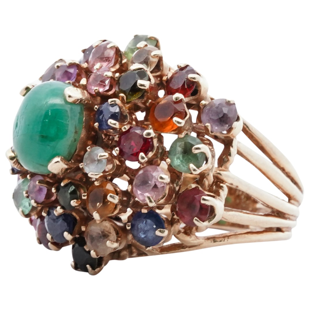 Vintage 14k Gold "Tutti Frutti" Precious Stone Ring (1 of 5)