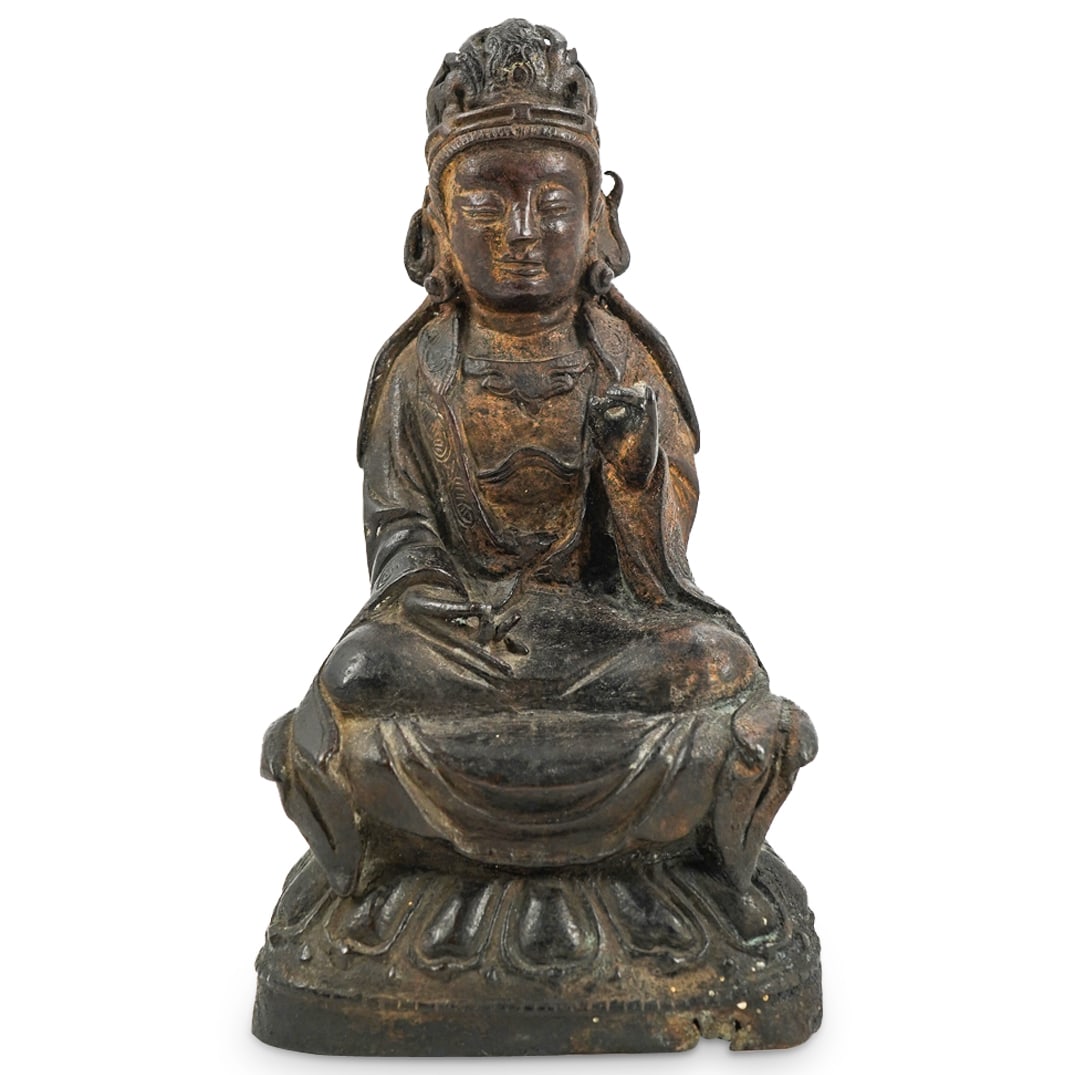 Antique Chinese Ming Dynasty Bronze Guanyin Statue (1 of 7)