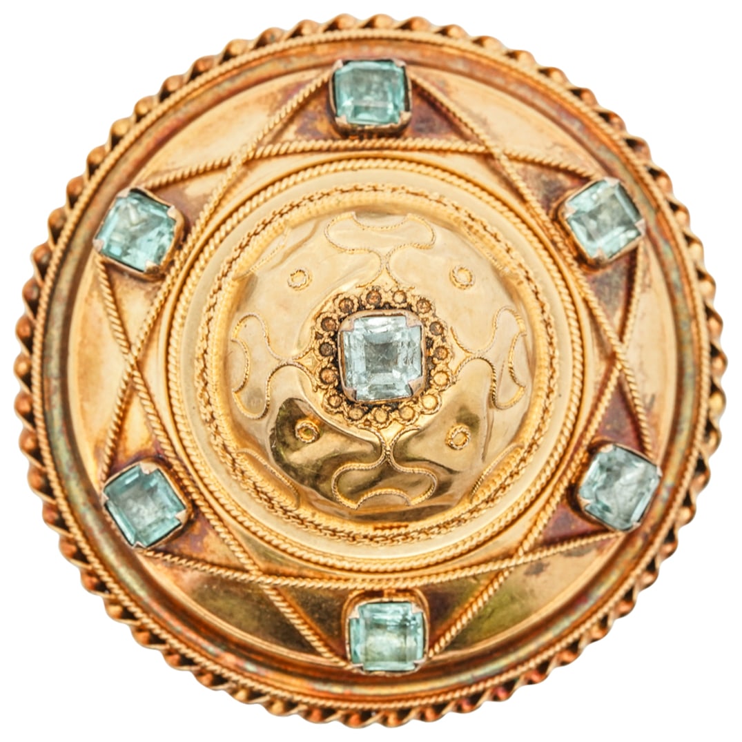 Victorian 14k Gold and Emerald Brooch (1 of 2)