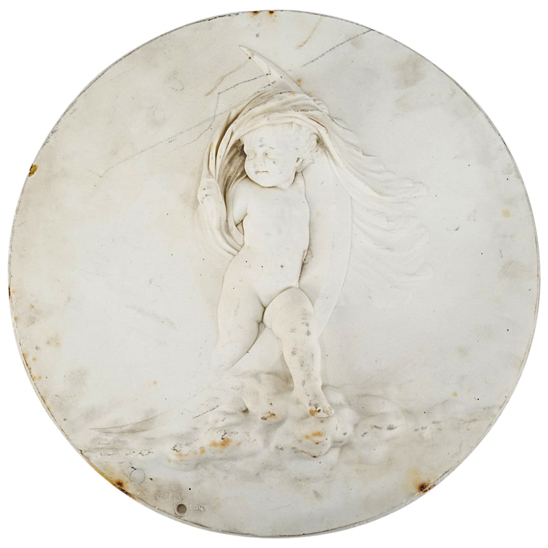 Coade Cherub Decorative Architectural Wall Plaque Roundel (1 of 4)