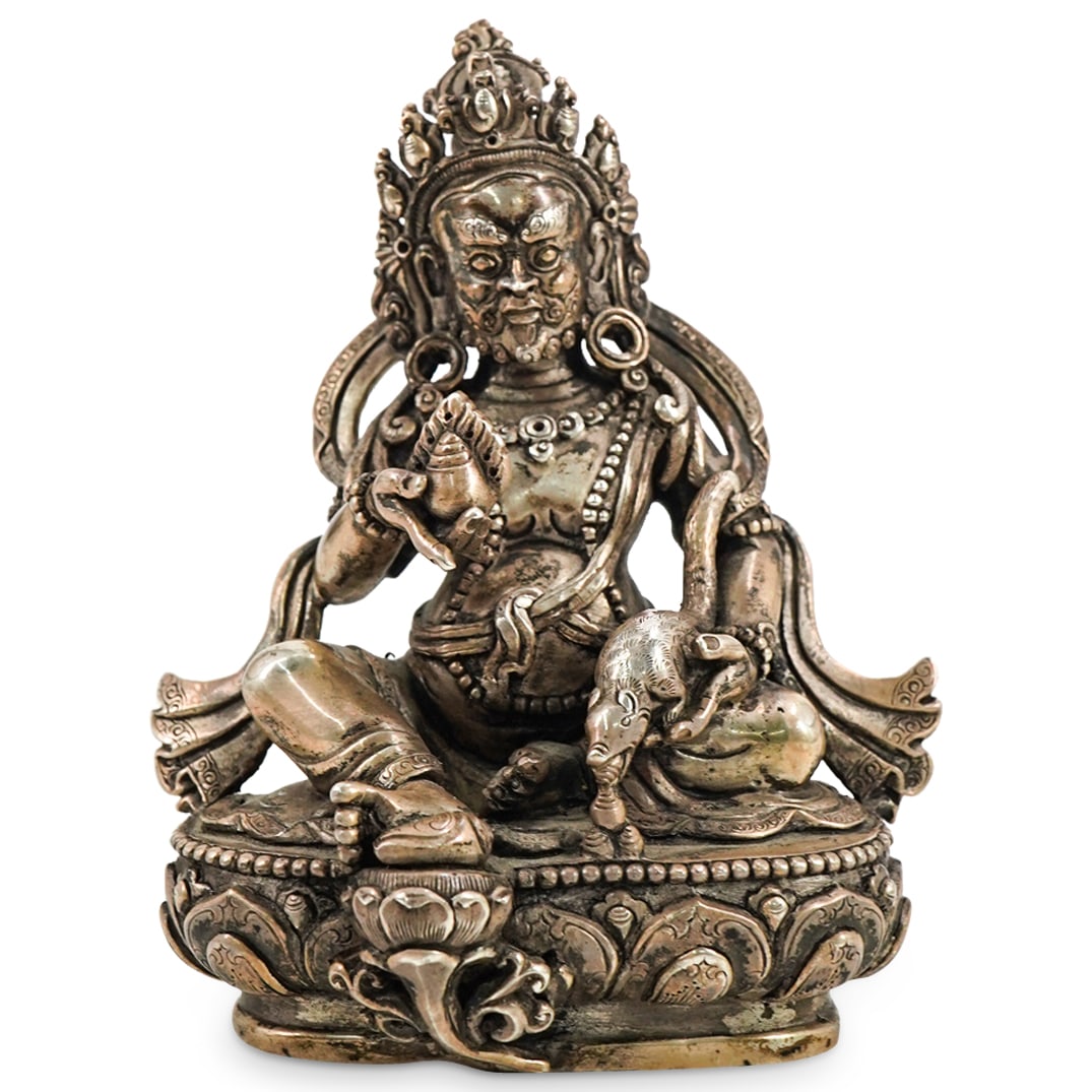 Tibetan Solid Silver Yellow Jambhala Figure (1 of 4)
