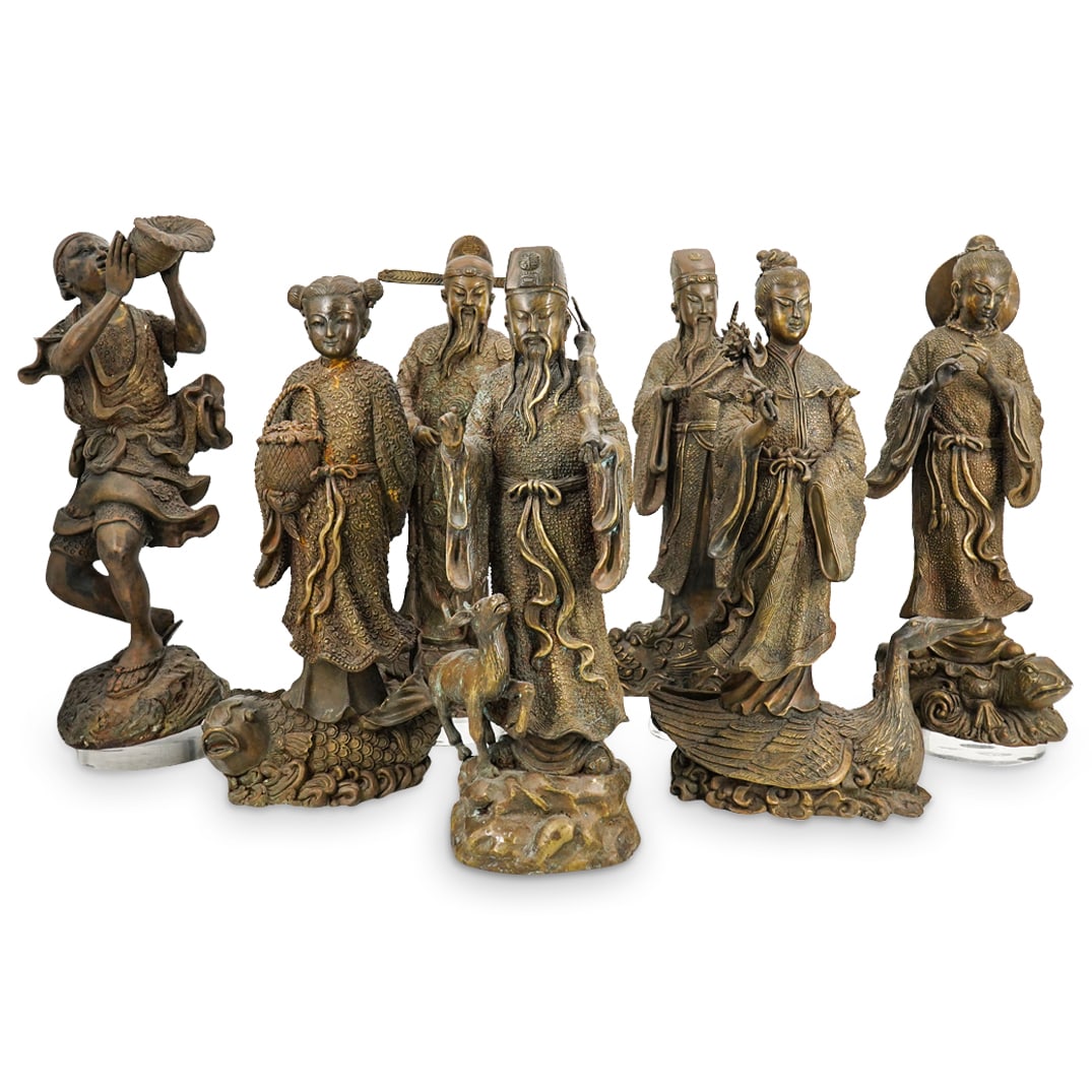 (7Pc) Chinese Bronze Kwan Yin God & Goddess Statues (1 of 18)
