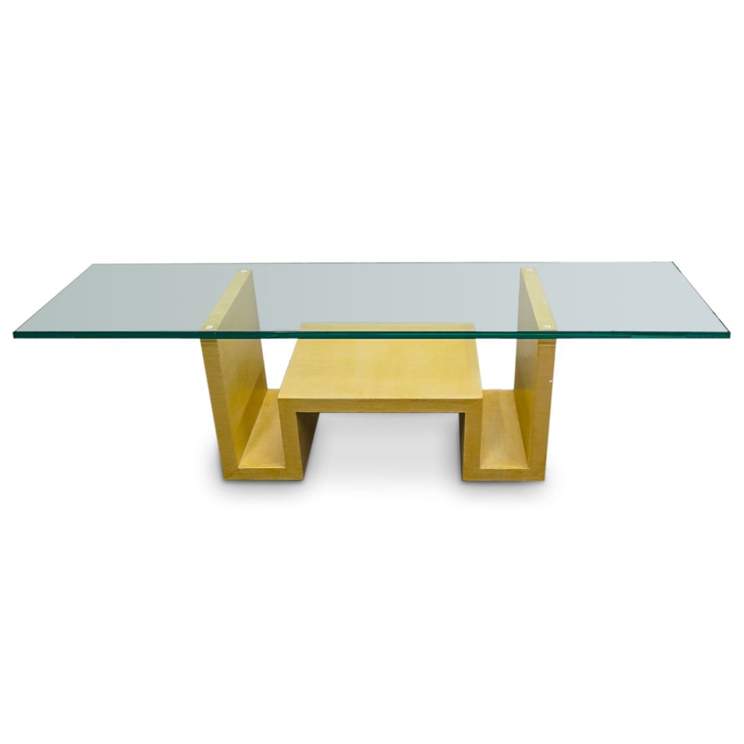 Woven Grass & Glass Magazine Holder & Cocktail Table (1 of 5)