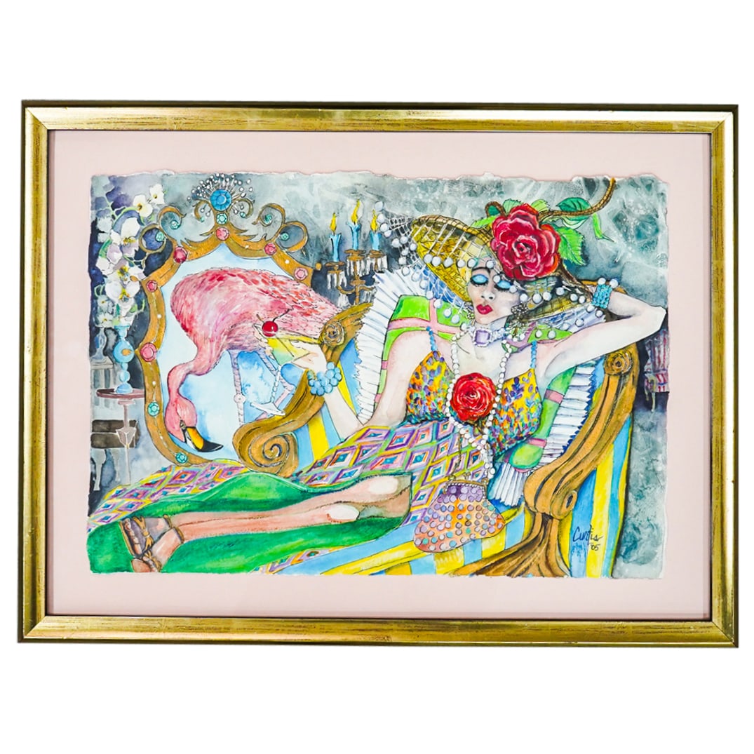 Tony Curtis (American, 1925-2010) Joan Rivers Mixed Media On Paper (1 of 5)