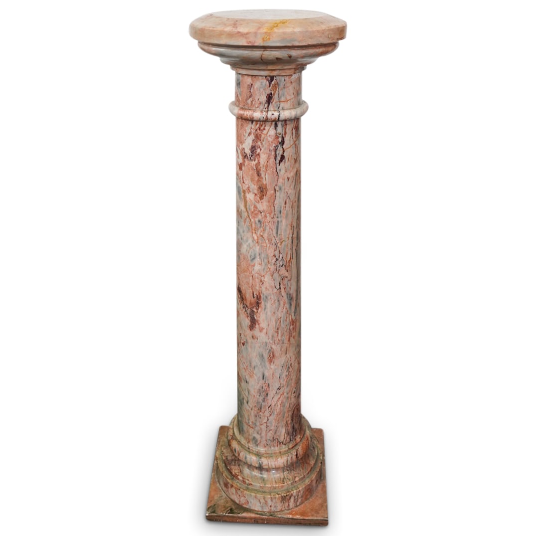 Vintage Tall Variegated Marble Pedestal (1 of 6)