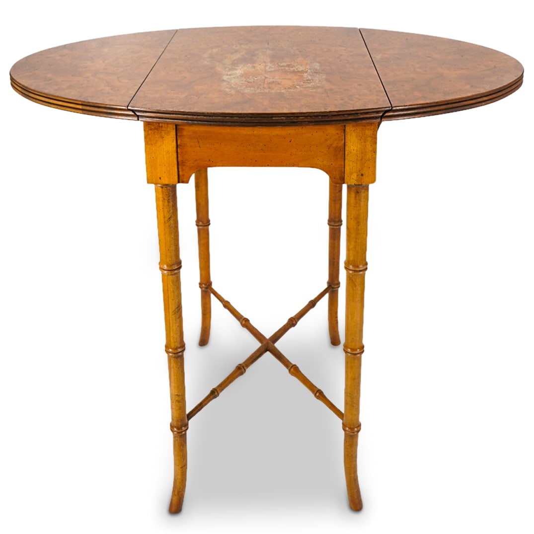 Baker Furniture Burl Wood Drop Leaf Occasional Table (1 of 6)