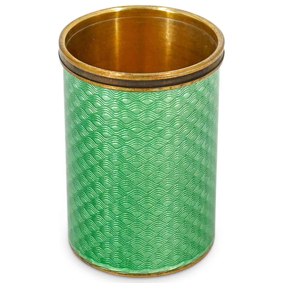 Faberge Style Silver and Guilloche Enamel Cup (1 of 4)