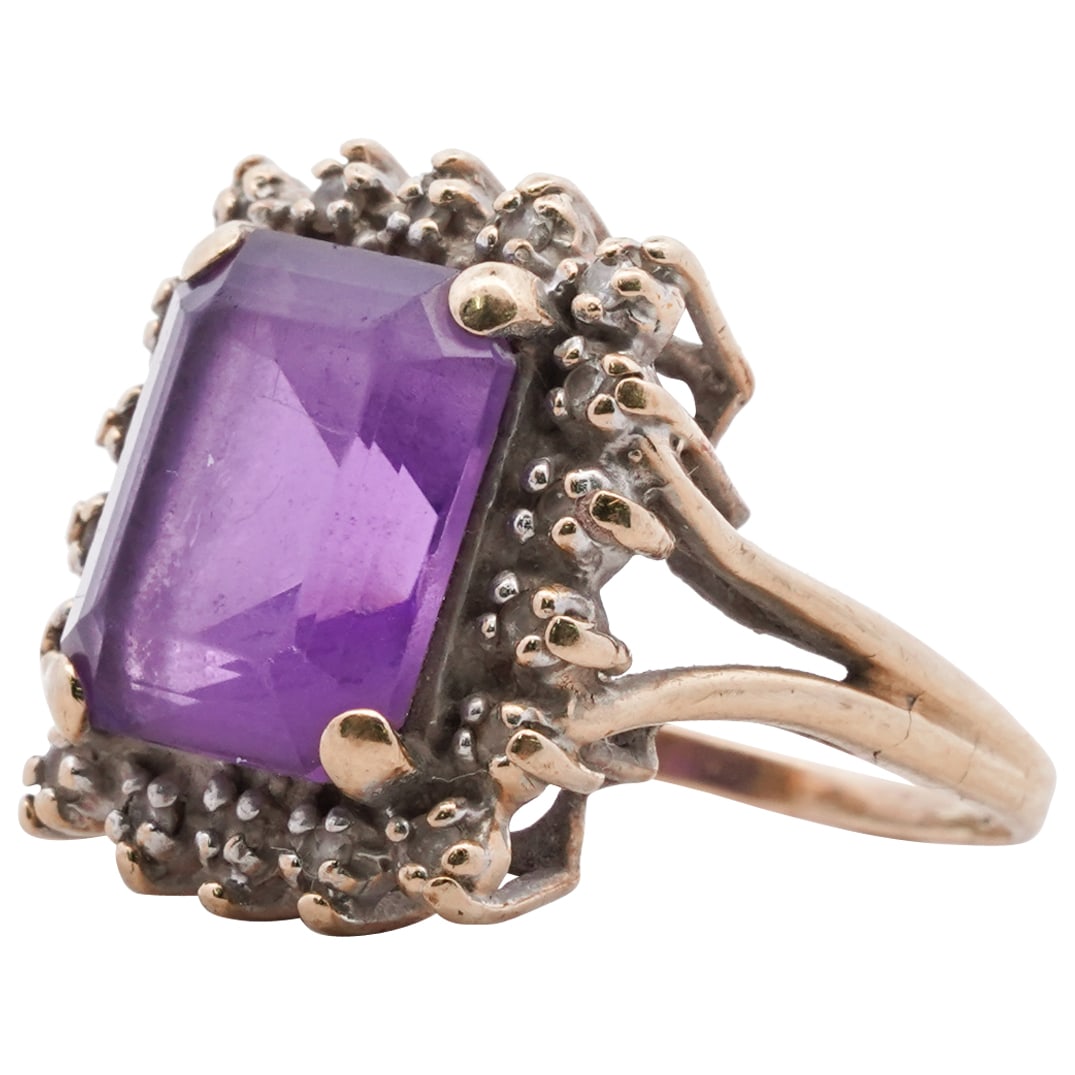 Antique 14k Gold, Amethyst and Diamond Ring (1 of 4)