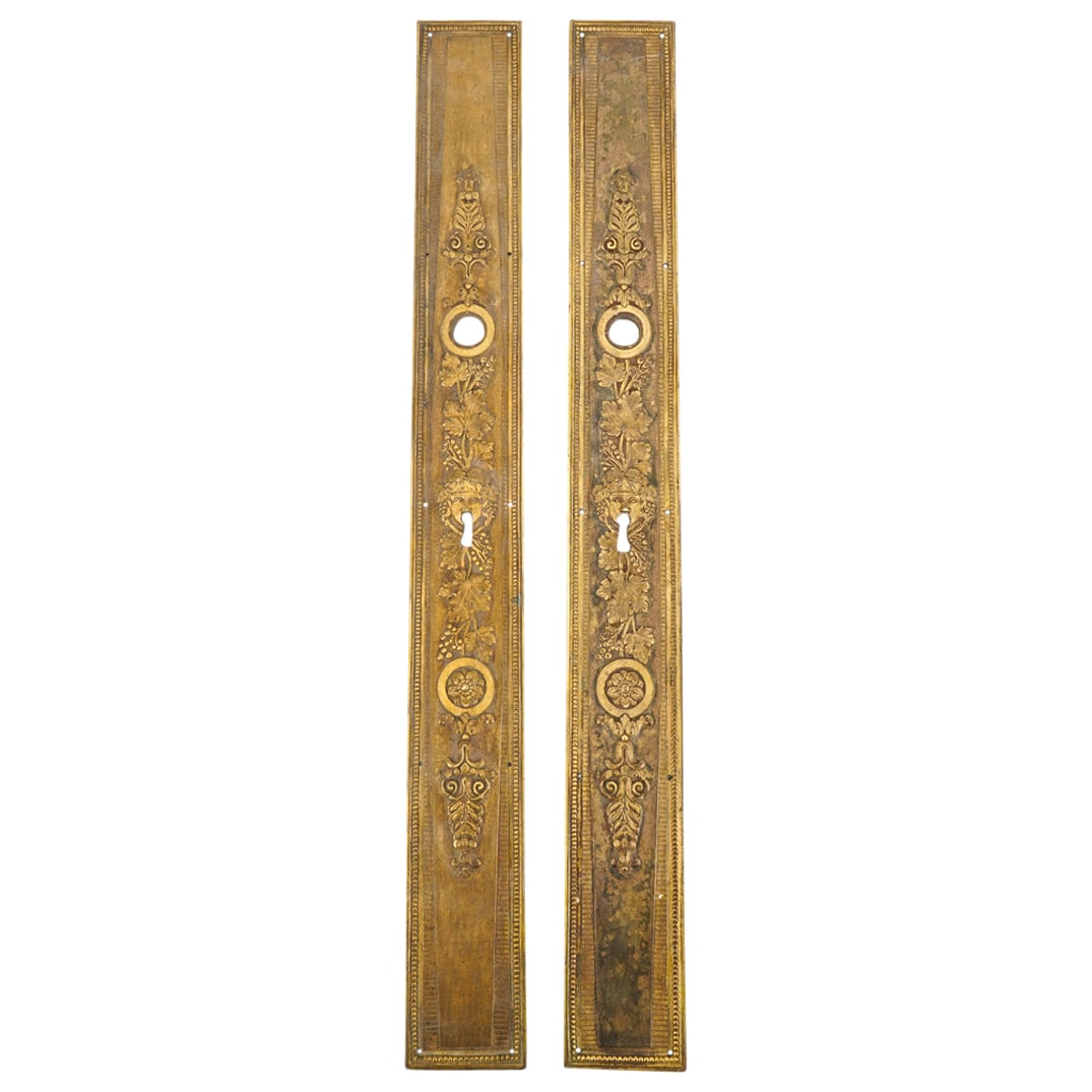 Pair Antique Dionysian Ormolu Bronze Door Plates (1 of 5)