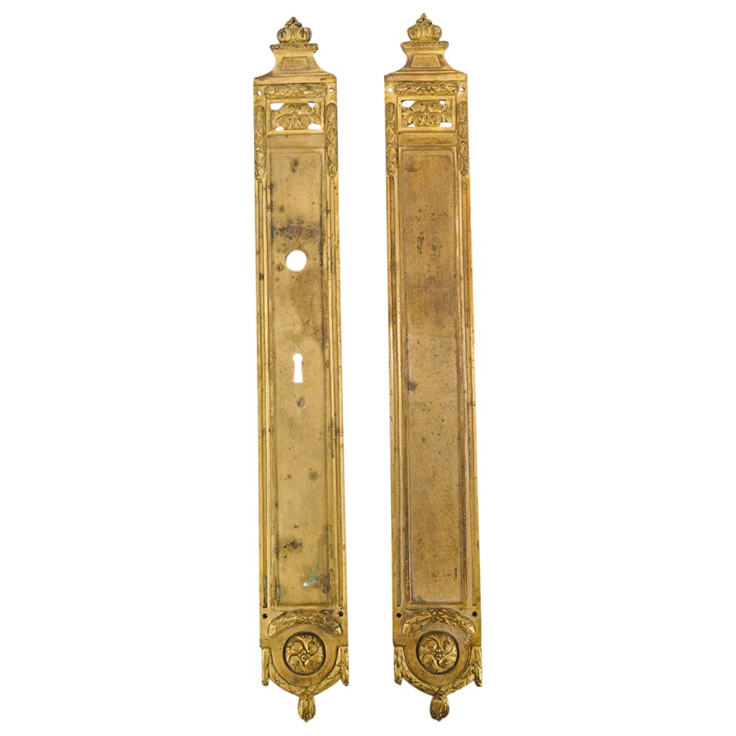 Pair Antique Empire Style Ormolu Bronze Door Plates (1 of 5)