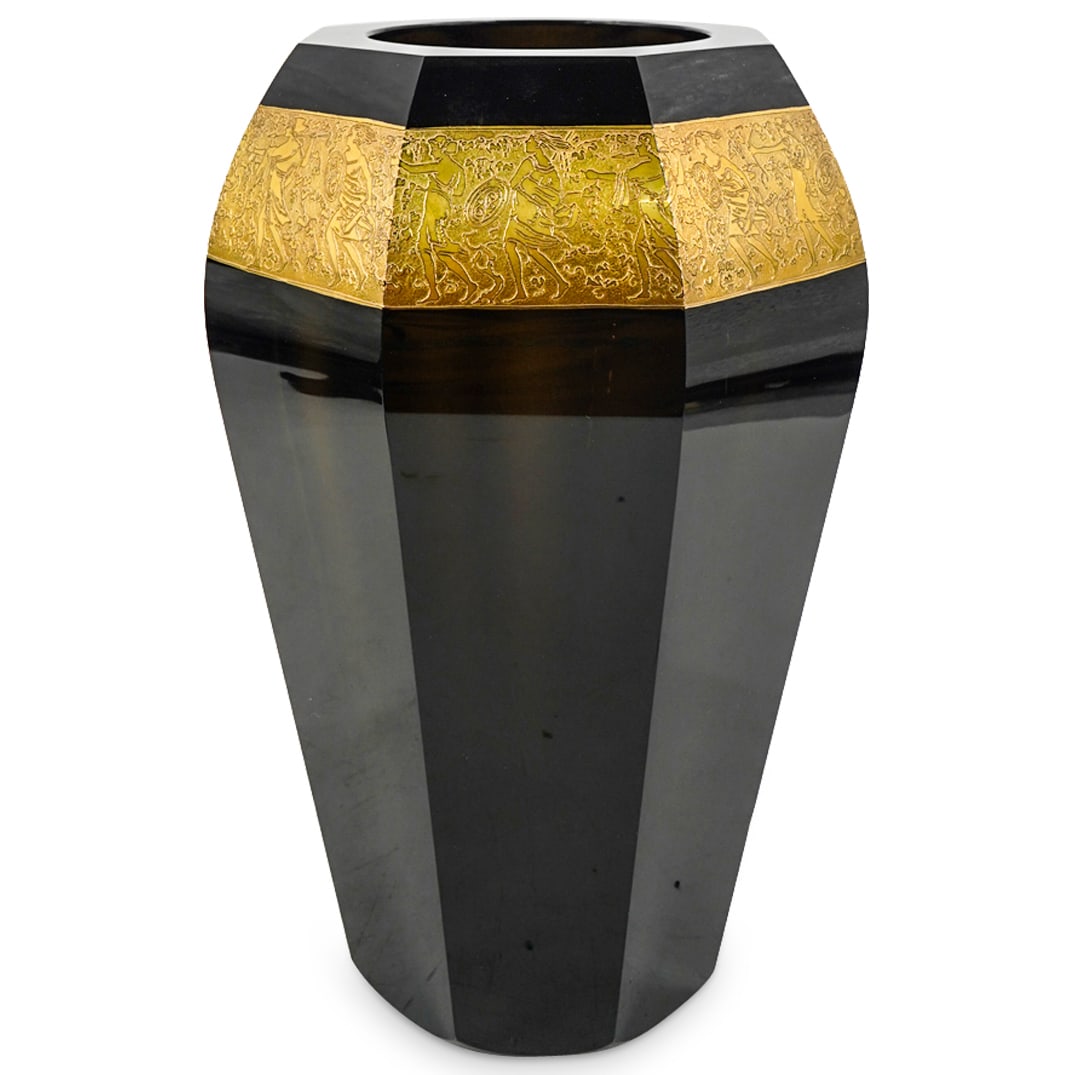 Antique Moser Crystal Vase W/ Gilded Gold Frieze (1 of 5)