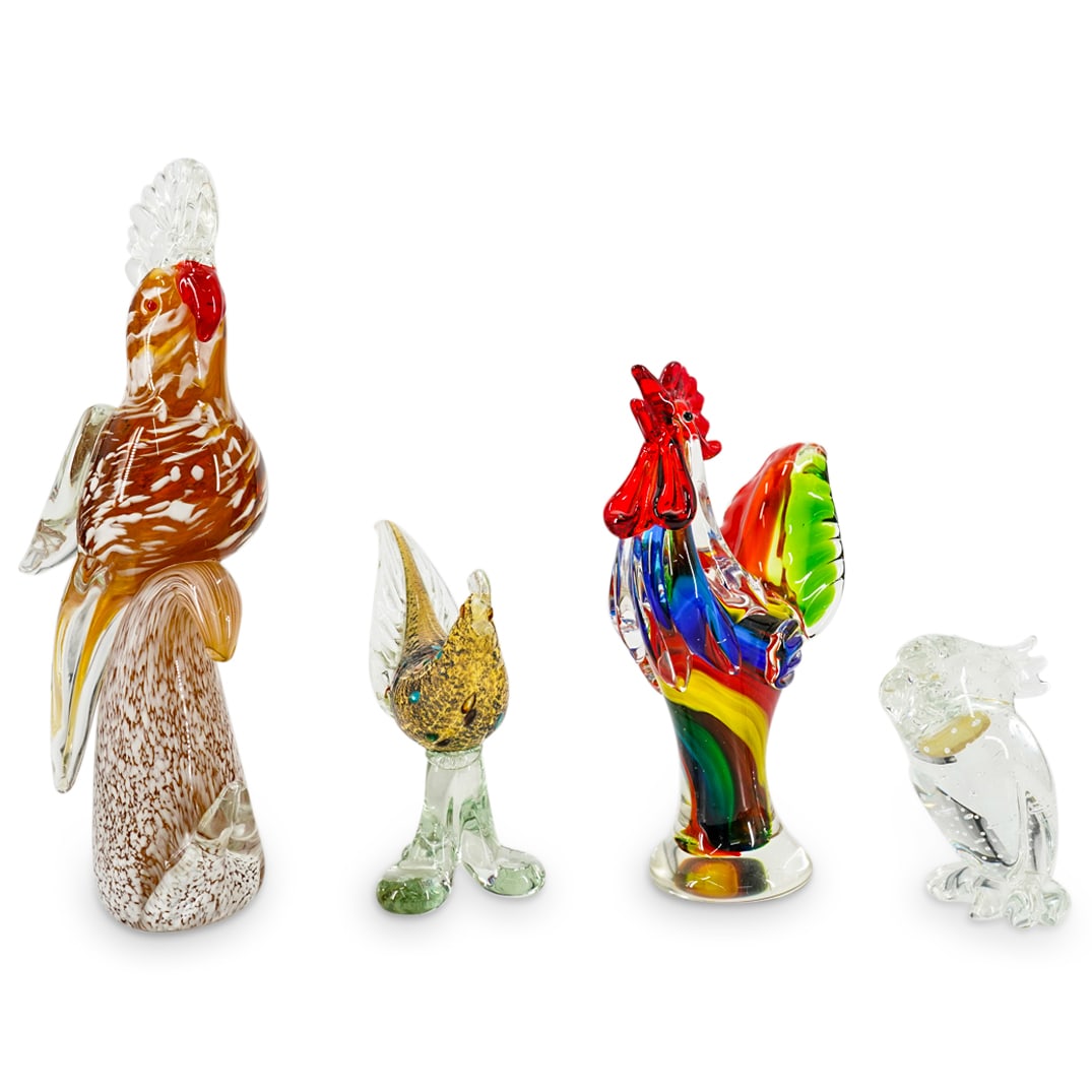 (4 Pc) Vintage Murano Glass Birds (1 of 15)