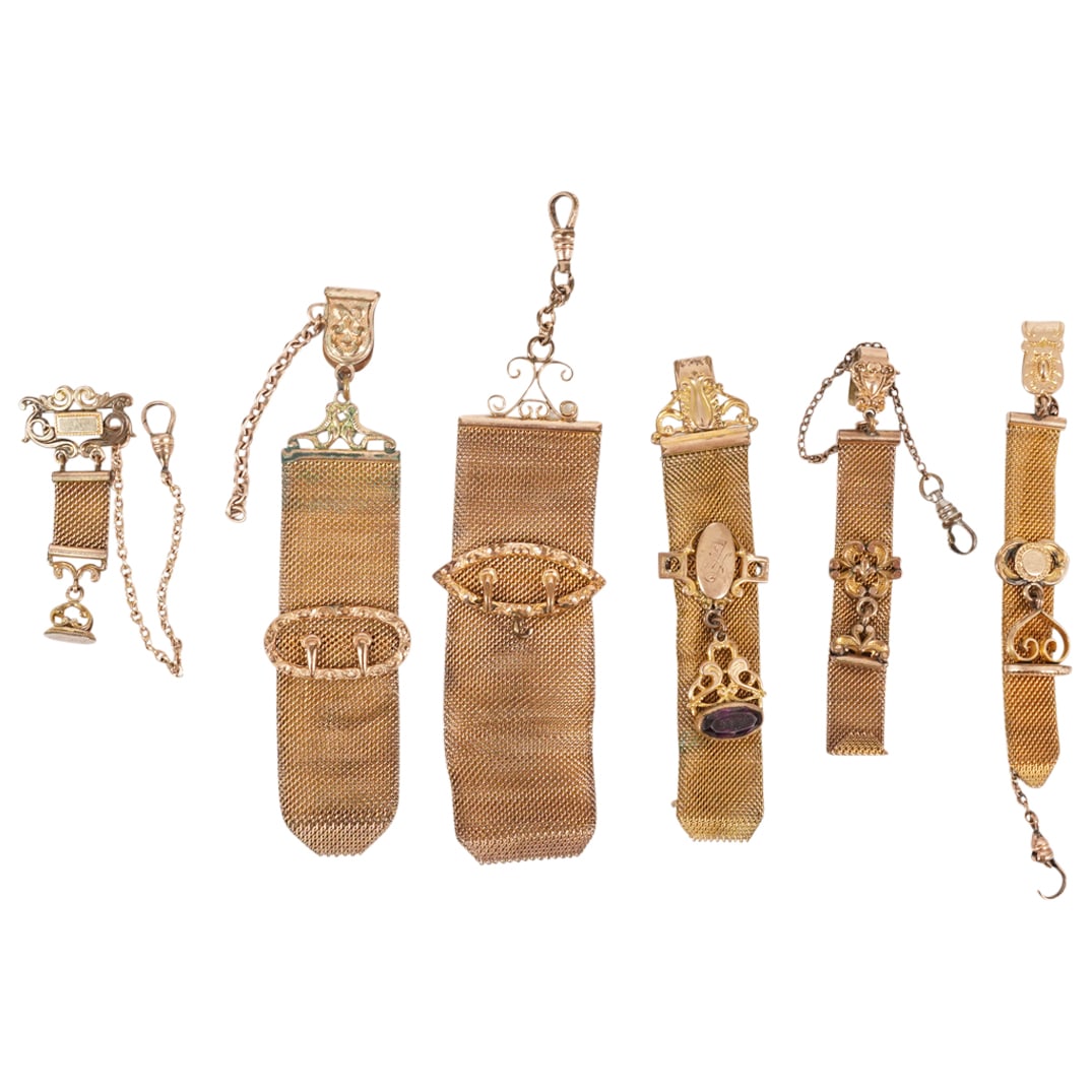 (6 Pc) Antique Gold Filled Cacharel Mesh Chains (1 of 6)