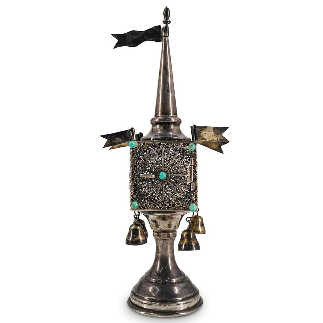 Antique Judaica Sterling Silver Spice Tower (1 of 6)