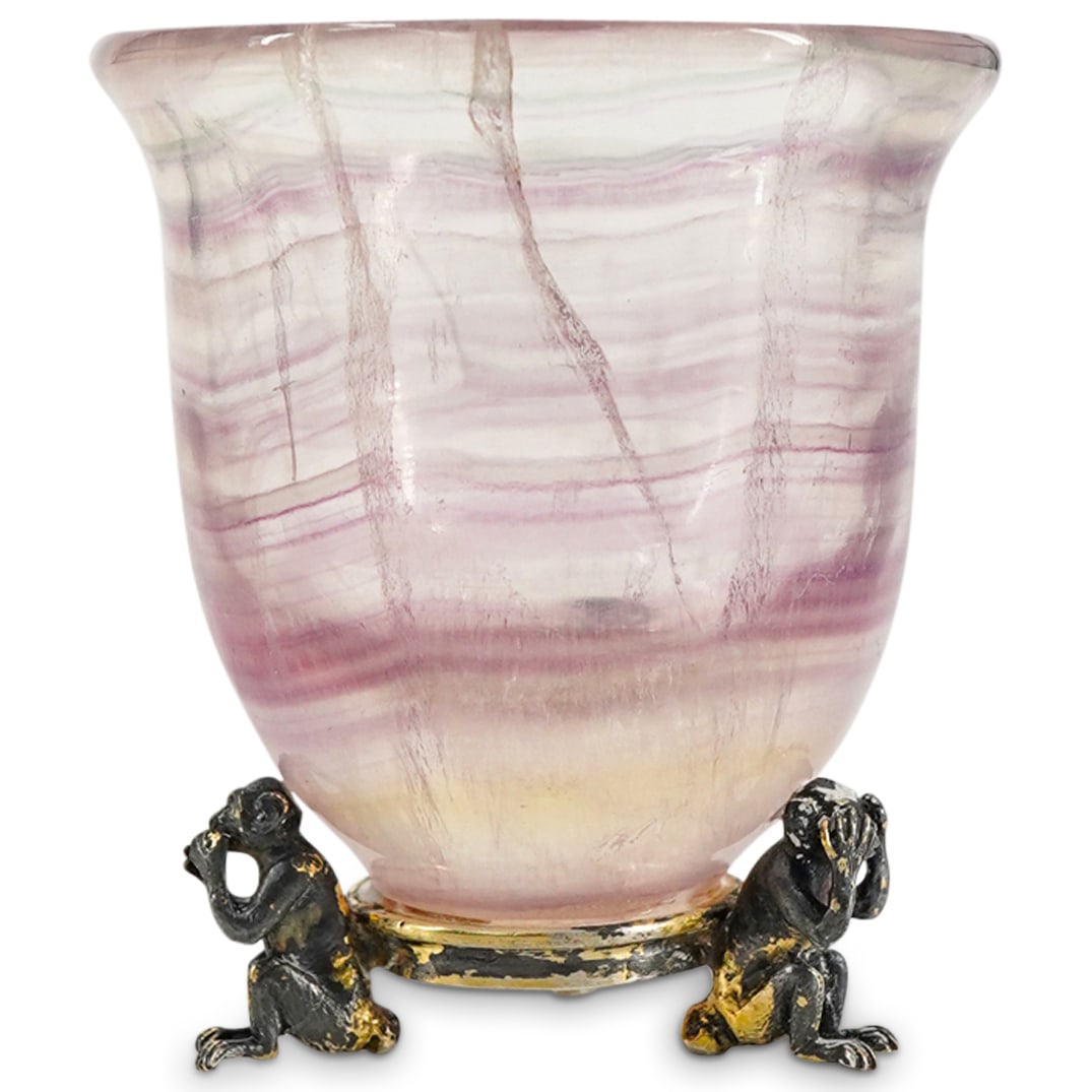 Pestelli Creazioni Carved Amethyst & Sterling Silver Gilt Cup (1 of 4)