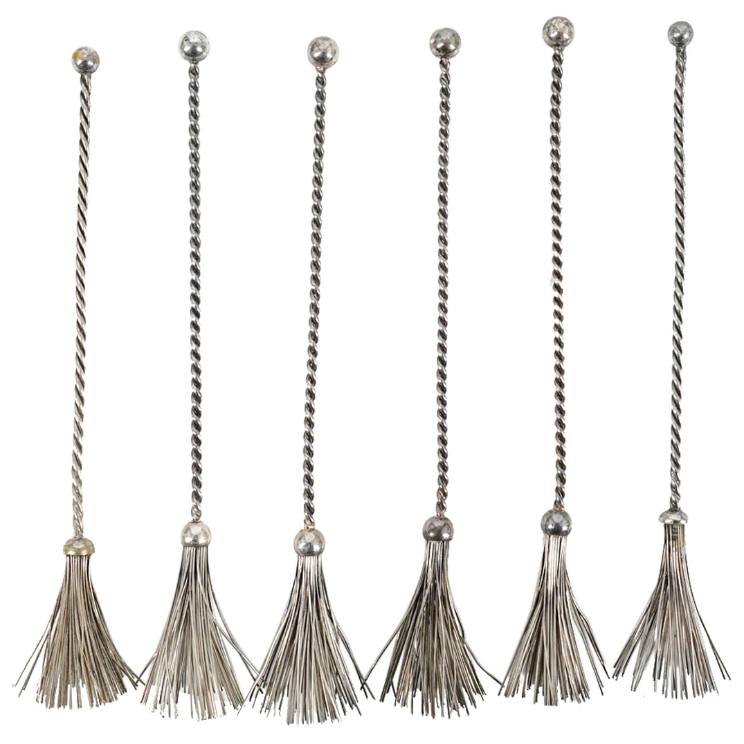 (6 Pc) Silver Swizzle Sticks (1 of 4)
