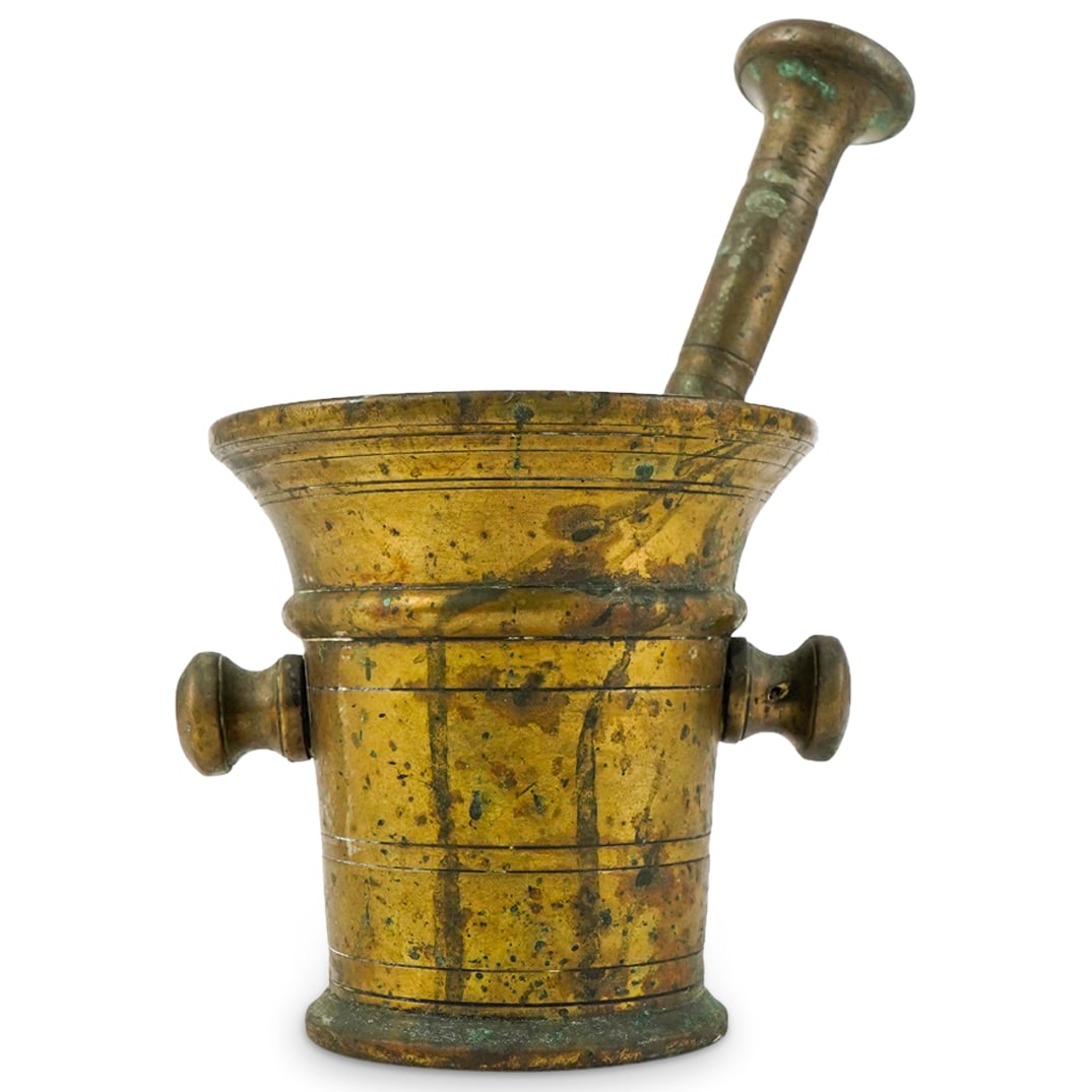 18th Century Apothecary Bronze Mortar & Pestle (1 of 7)