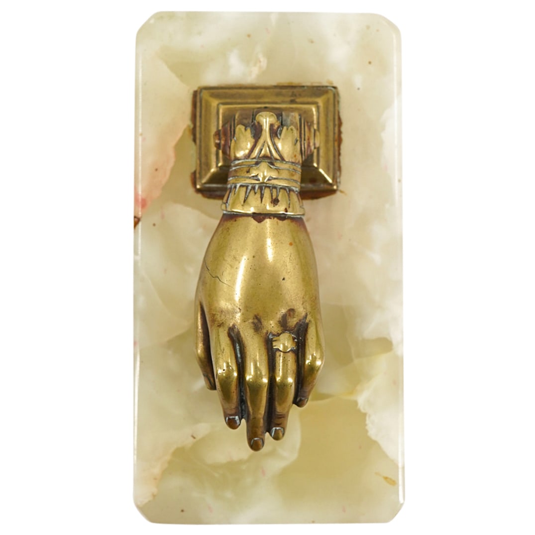 Antique Bronze & Onyx Door Knocker (1 of 2)