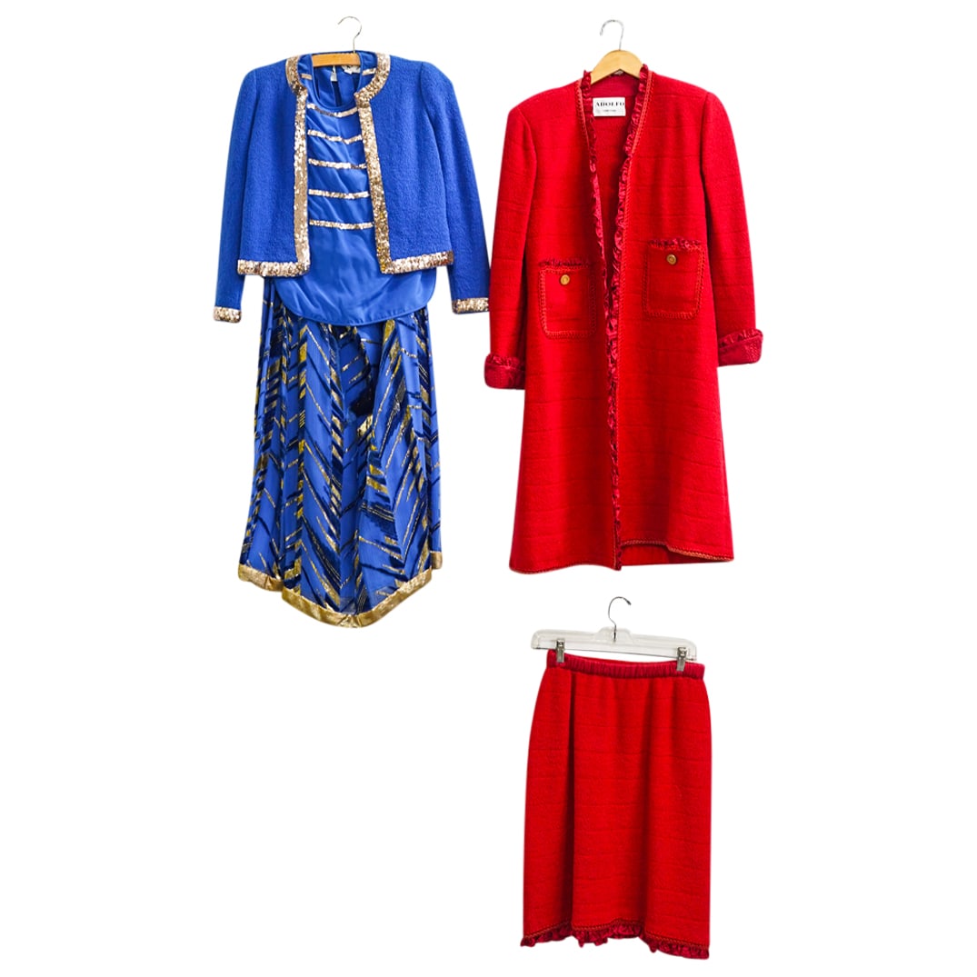 (5 Pc) Vintage Adolfo Knitted Wool & Silk Ensemble Sets (1 of 20)