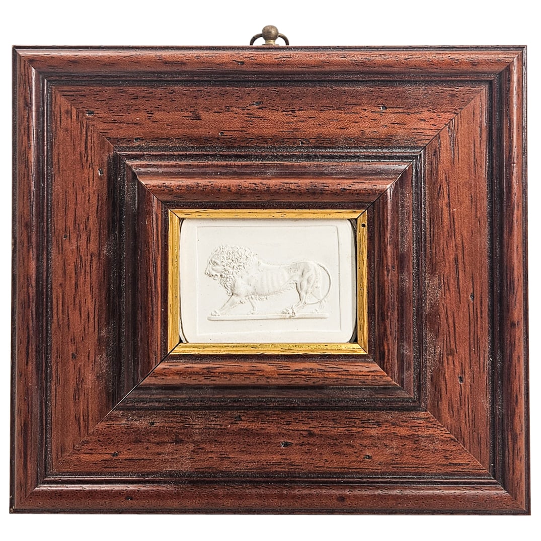 Italian Grand Tour Plaster Lion Intaglio (1 of 3)