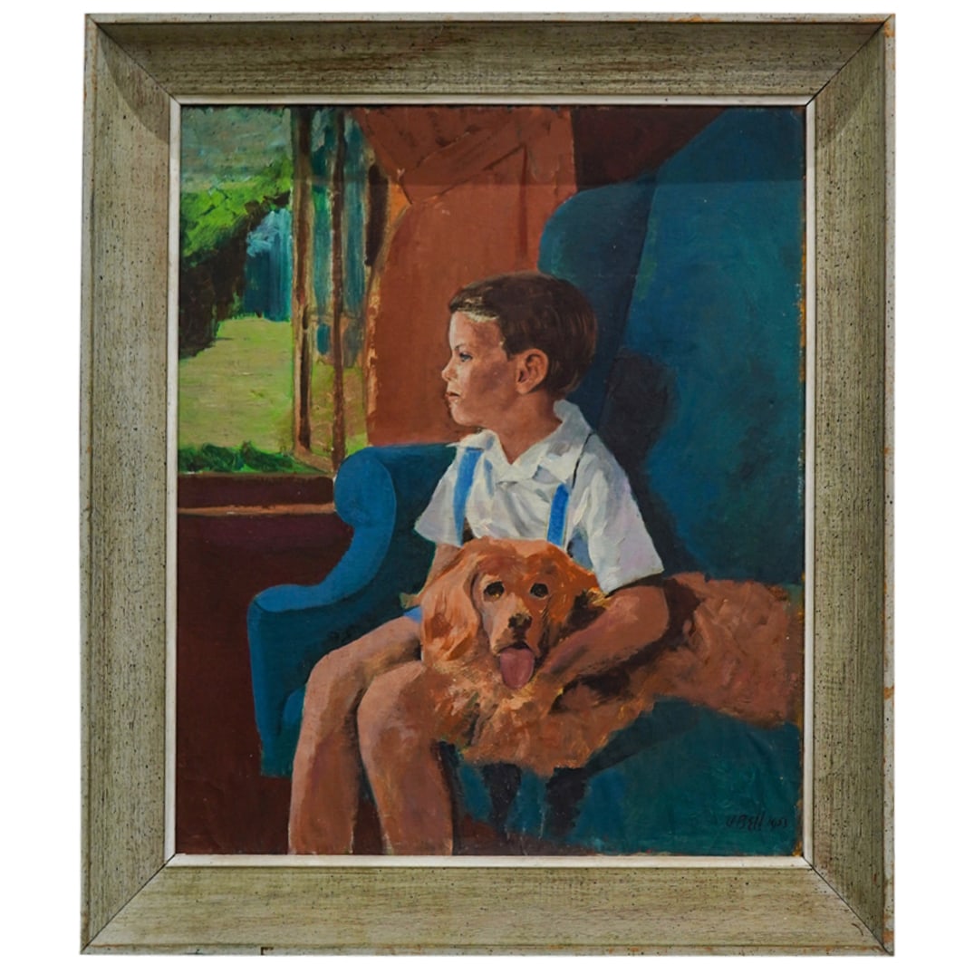 Boy & Dog Oil On Panel (1 of 6)