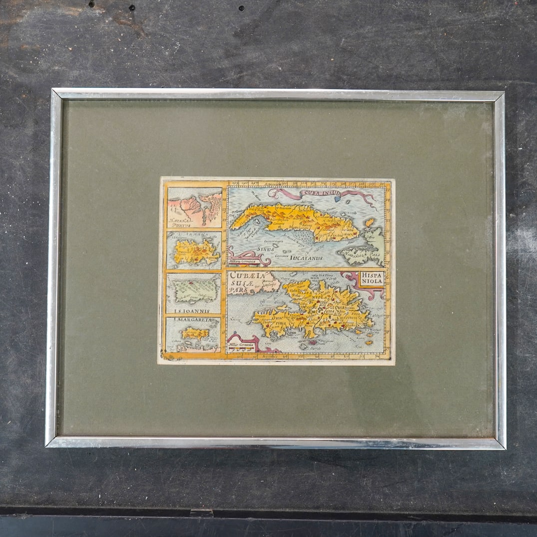 17th Cent. Hand Colored West Indies Map (1 of 4)